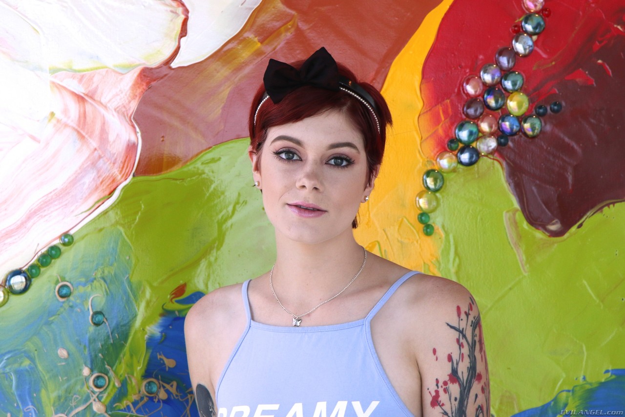 Tattooed Redhead Ava Little Spreads Legs And Buttocks